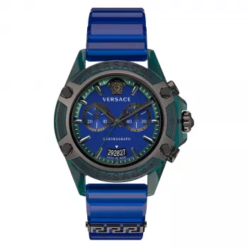 Versace V-Extreme Pro Men's Swiss Quartz Watch VEZ701122 44mm Black Dial Leather Strap