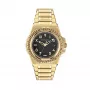 Versace V-Motif Virtual naiste kell VE3I00723 44mm Šveitsi kvarts musta numbrilaud ja nahkrihm