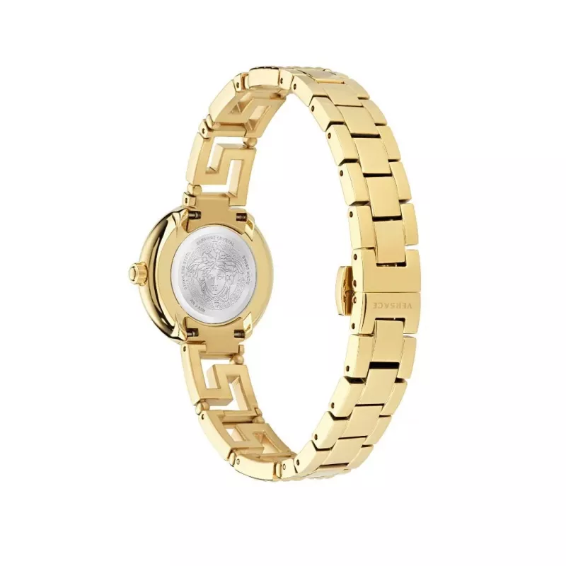 VERSACE V-Motif naiste Šveitsi kvartskell 28mm roostevabast terasest hõbedane VE7A00423