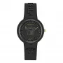 Versace V-Motif naiste Šveitsi kvartskell VE6G00223 39mm musta sihverplaadiga nahkrihm