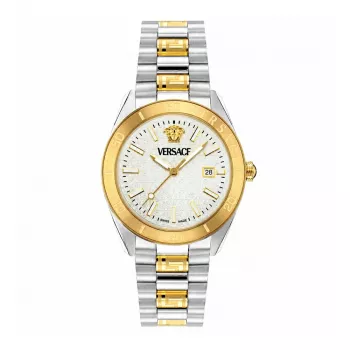VERSACE V-Race meeste Šveitsi kvartskell, roostevaba teras, 42 mm, must numbrilaud VE8E00424