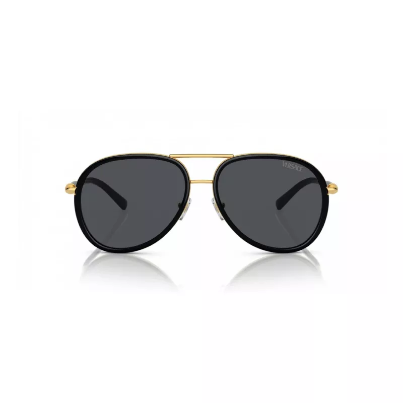VERSACE VE2260-100287 Unisex Päikeseprillid Kuldne Raam Hallid Läätsed 60/16/140 mm