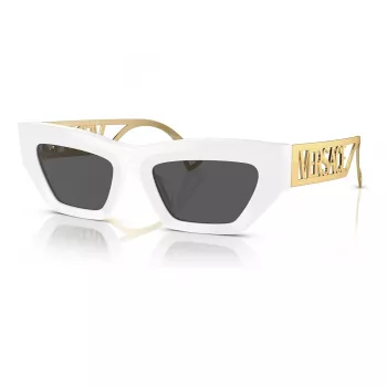 VERSACE VE4432U40187 Naiste Kassipäikeseprillid – Must atsetaatraam, Hallid polükarbonaat läätsed, UV400 kaitse