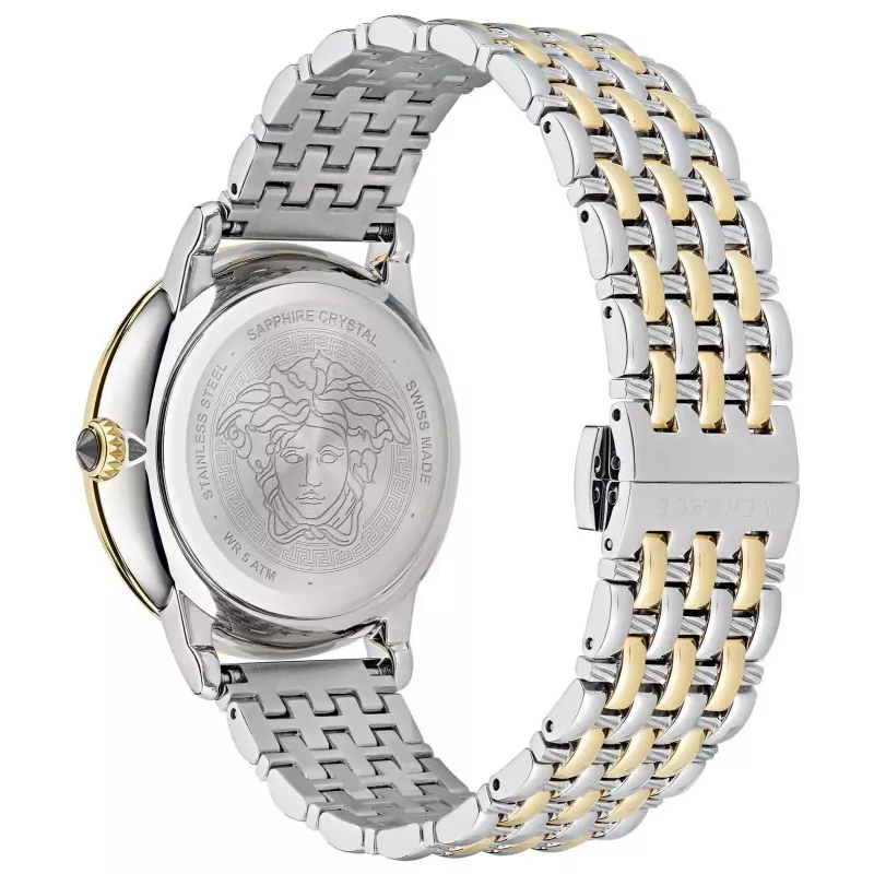 VERSACE VE6F00423 Unisex Šveitsi kvartskell 38mm musta numbrilaud ja nahkrihm