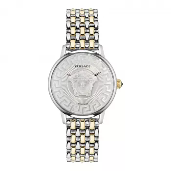 VERSACE VE6F00423 Unisex Šveitsi kvartskell 38mm musta numbrilaud ja nahkrihm