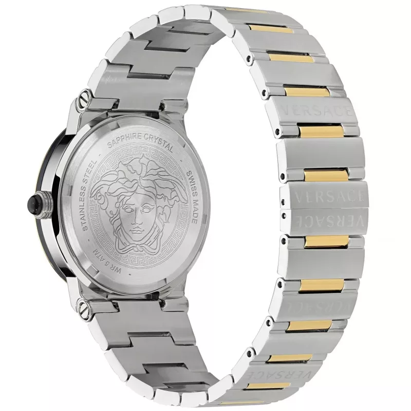 VERSACE VE7G00223 Meeste Šveitsi kvartskell 38mm musta numbrilauga ja nahkrihmaga