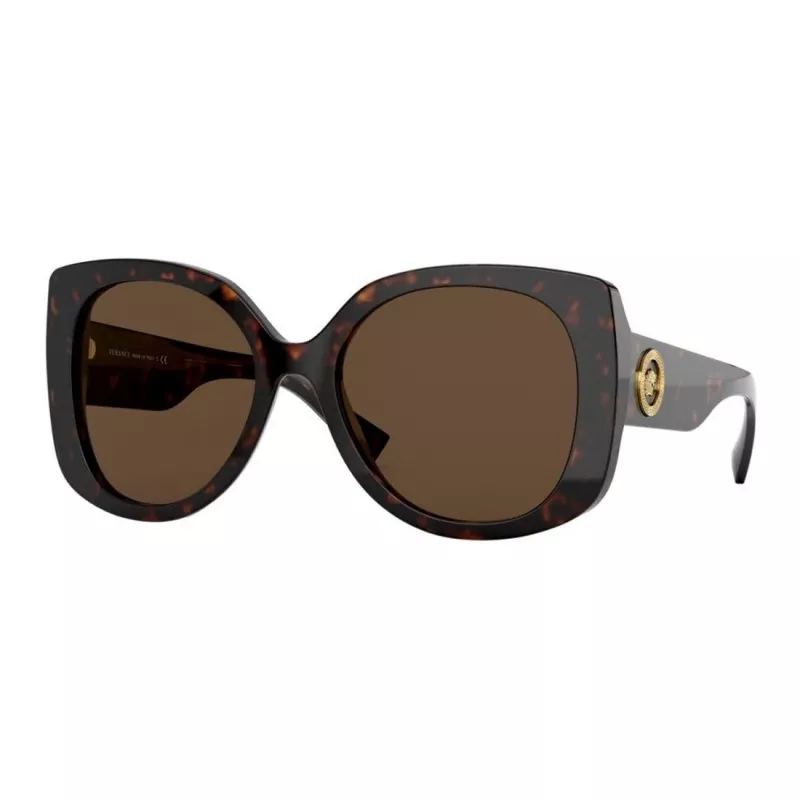 VERSACE Naiste Päikeseprillid VE4375F-10873 Havana Atsetaat Ruudukujulised Täisraamiga Pruunid Gradientläätsed 53mm