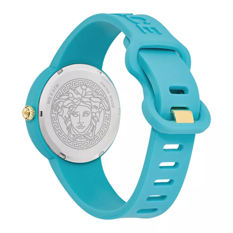 Versace naiste V-Motif Šveitsi kvartskell VE6G00423 (39 mm) musta numbrilaud ja nahkrihm