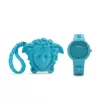 Versace naiste V-Motif Šveitsi kvartskell VE6G00423 (39 mm) musta numbrilaud ja nahkrihm
