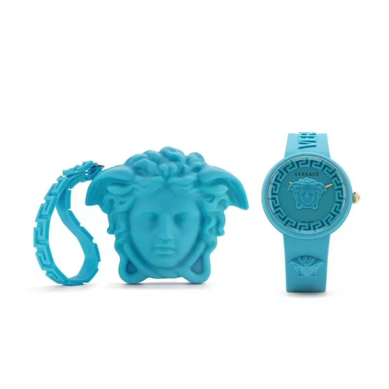 Versace naiste V-Motif Šveitsi kvartskell VE6G00423 (39 mm) musta numbrilaud ja nahkrihm