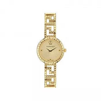 Versace naiste VE7A00323 28mm Šveitsi kvartskell valge sihverplaadi ja musta nahkrihmaga
