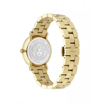 VERSACE Naiste VE7F00623 Šveitsi kvartskell 35mm musta numbrilaual ja nahkrihmaga