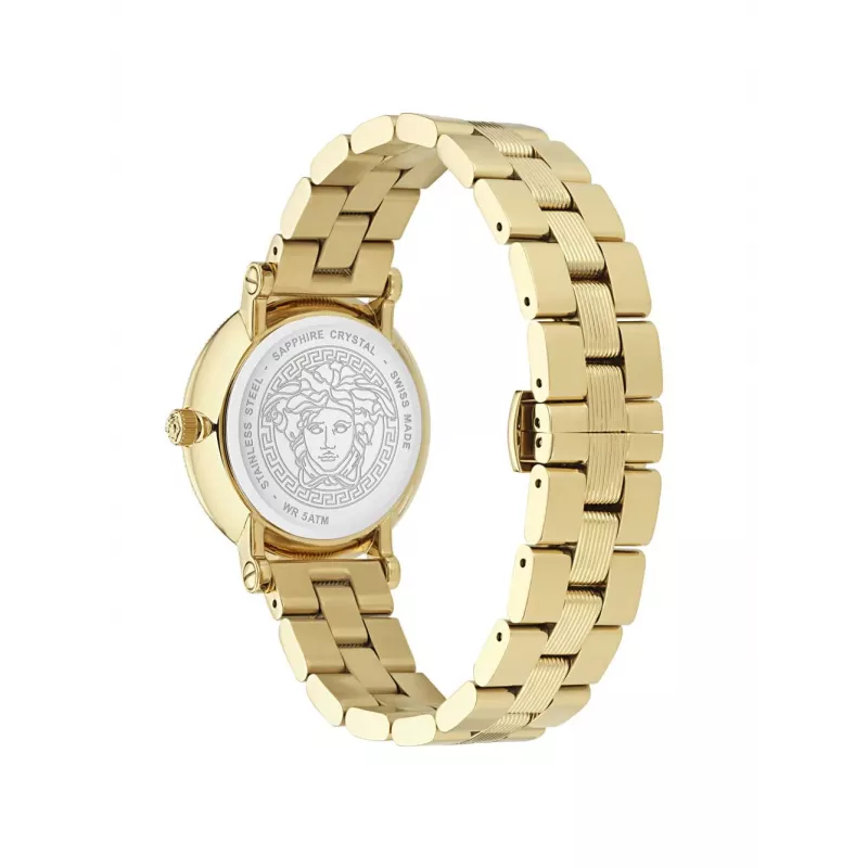 VERSACE Naiste VE7F00623 Šveitsi kvartskell 35mm musta numbrilaual ja nahkrihmaga