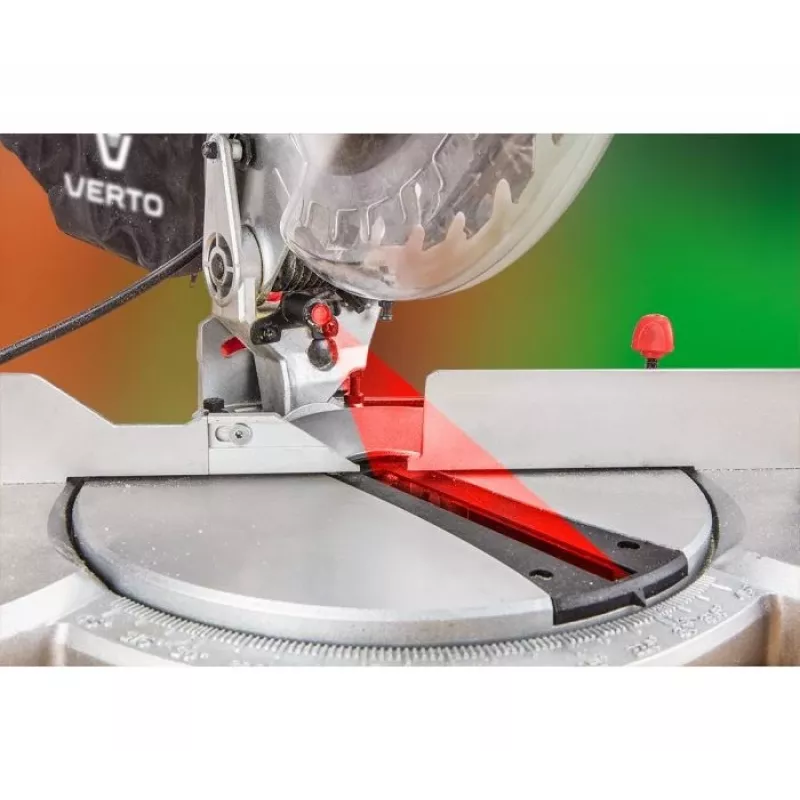 VERTO järkamissaag 1500W, 210 x 30 mm tera, 5000 p/min, laserjuhik, alumiiniumist alus