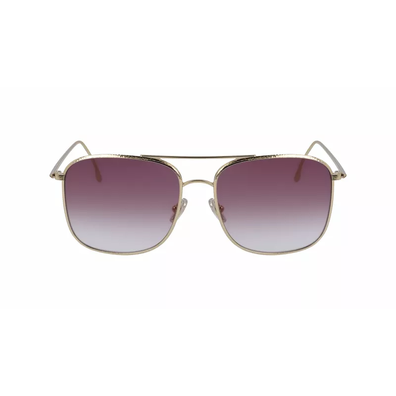 Victoria Beckham VB202S-712 Naiste ülisuured ruudukujulised päikeseprillid kuldse metallraamiga, pruuni gradiendiga läätsed 59 mm