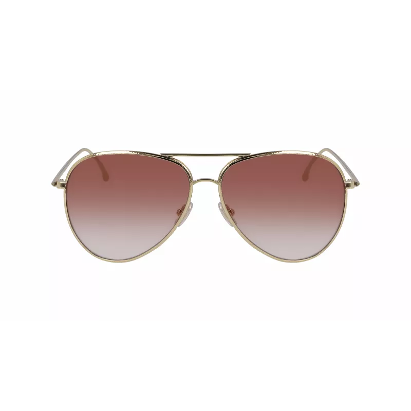 Victoria Beckham VB203S-712 Naiste Päikeseprillid Kuldne Raam Pruuni Gradientläätsedega 62mm