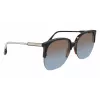 Victoria Beckham VB617S-005 Naiste ülisuured ruudukujulised päikeseprillid, läikiv must raam, hallid läätsed, 63/15/140 mm
