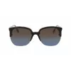 Victoria Beckham VB617S-005 Naiste ülisuured ruudukujulised päikeseprillid, läikiv must raam, hallid läätsed, 63/15/140 mm