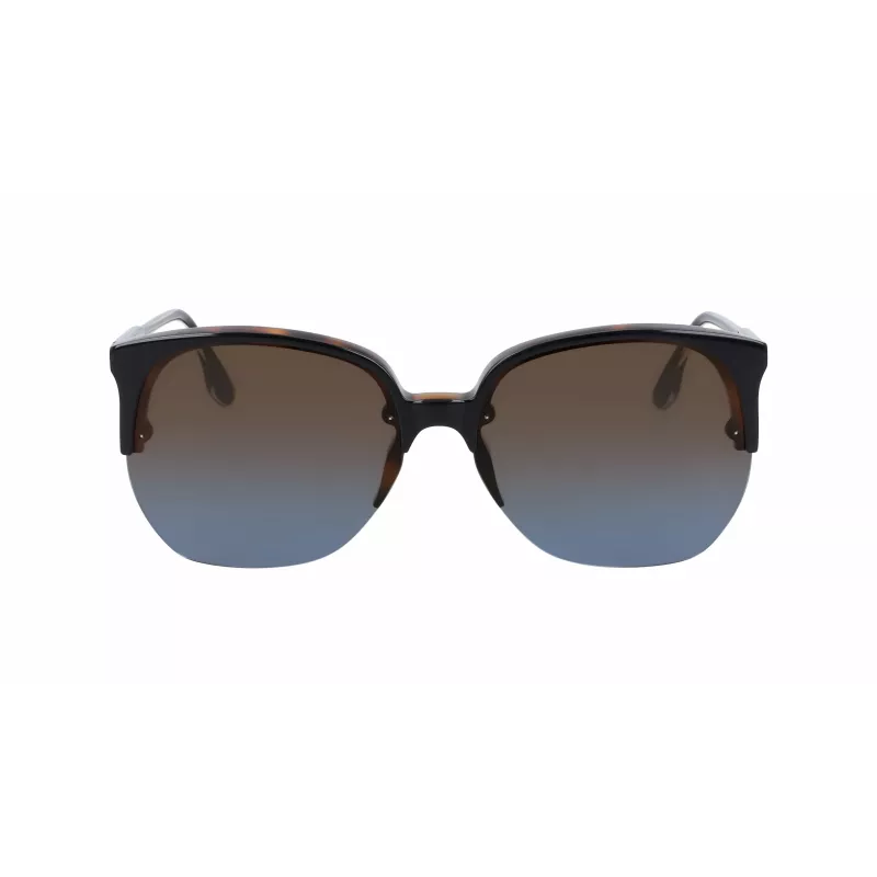 Victoria Beckham VB617S-005 Naiste ülisuured ruudukujulised päikeseprillid, läikiv must raam, hallid läätsed, 63/15/140 mm