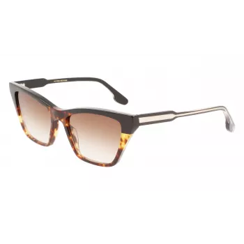 Victoria Beckham VB638S-005 Naiste ruudukujulised atsetaatpäikeseprillid - must raam, hall gradientlääts, 55/17/140 mm