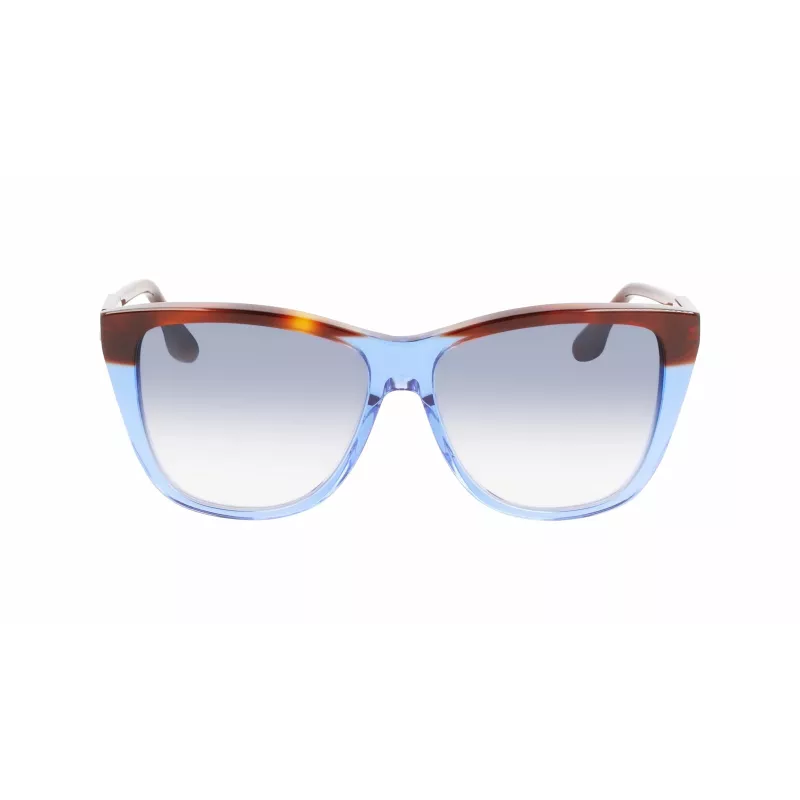 Victoria Beckham VB639S-418 Naiste ülisuured ruudukujulised päikeseprillid - tumesinine atsetaatraam hallide gradientklaasidega