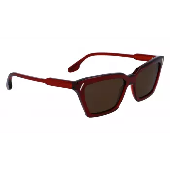Victoria Beckham VB661S5716610 Naiste ruudukujulised atsetaatpäikeseprillid - Red Havana 57mm