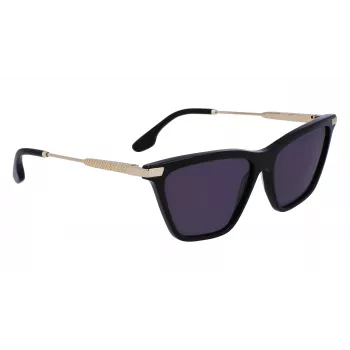 Victoria Beckham VB663S-001 Naiste Päikeseprillid - Must atsetaatraam, Hall polükarbonaat lääts, 57/15/140 mm