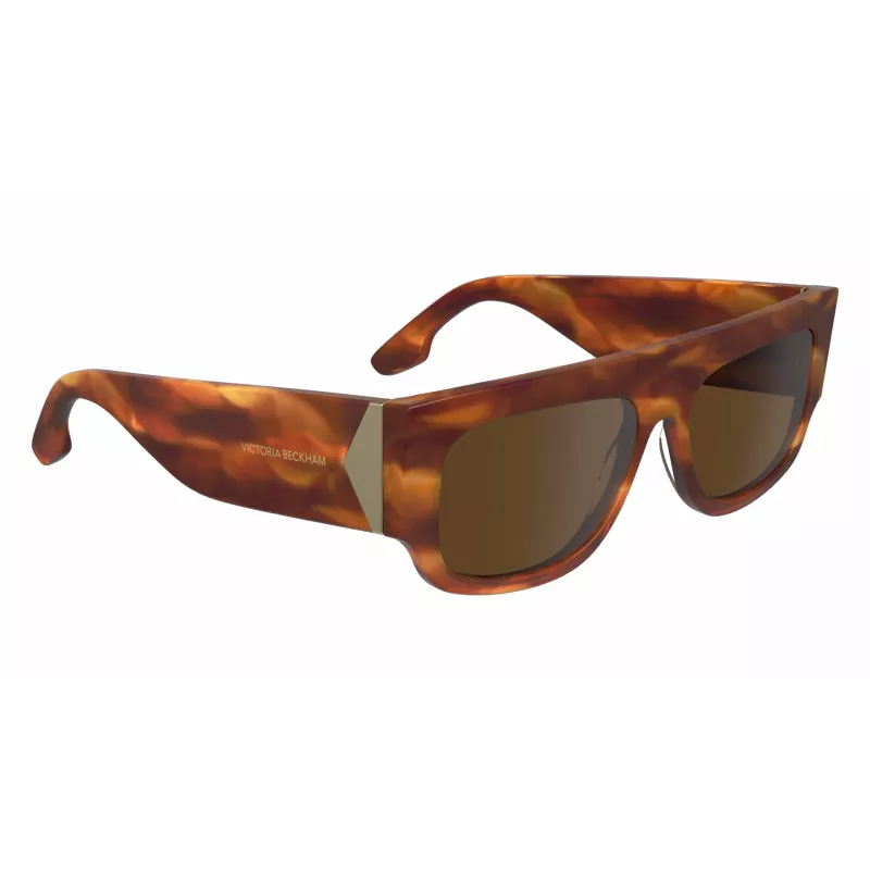 Victoria Beckham VB666S5516223 Naiste ruudukujulised päikeseprillid - pruun Havana atsetaatraam pruunide gradientklaasidega - 55/16/145 mm