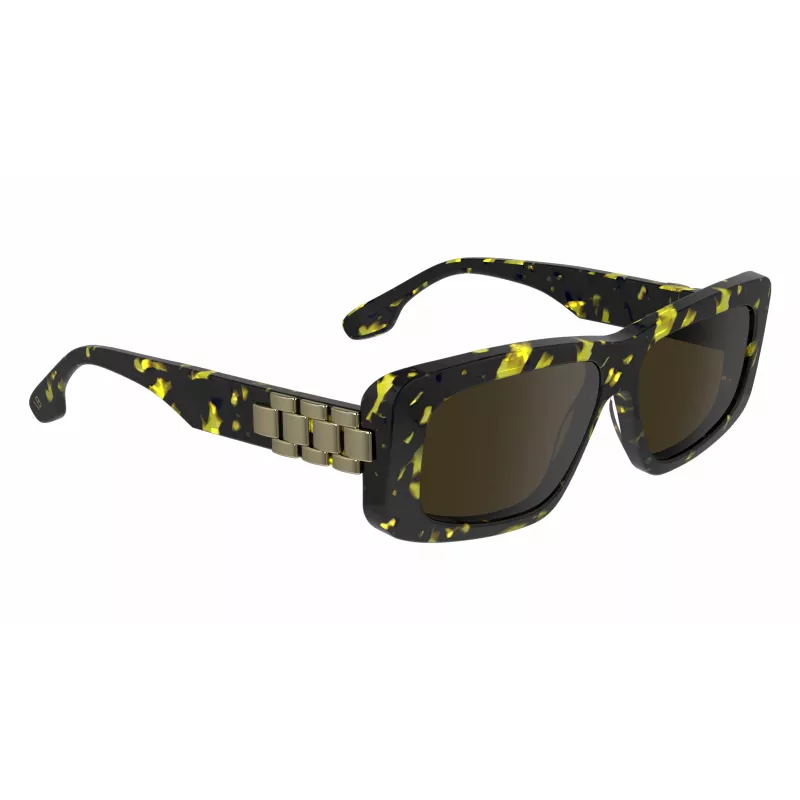 Victoria Beckham VB669S5513012 Naiste ruudukujulised atsetaatpäikeseprillid - Must/Hall - 55/13/145 mm