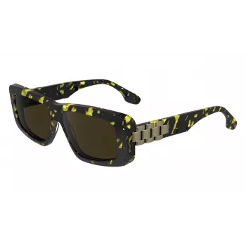 Victoria Beckham VB669S5513012 Naiste ruudukujulised atsetaatpäikeseprillid - Must/Hall - 55/13/145 mm