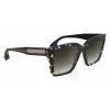 Victoria Beckham VB672S5715010 Naiste ülisuured ruudukujulised päikeseprillid - must atsetaatraam, hall polükarbonaatklaas, 57/15/140 mm