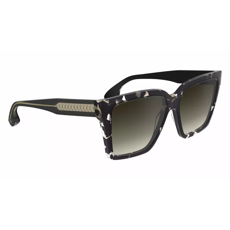Victoria Beckham VB672S5715010 Naiste ülisuured ruudukujulised päikeseprillid - must atsetaatraam, hall polükarbonaatklaas, 57/15/140 mm