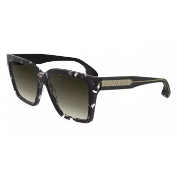 Victoria Beckham VB672S5715010 Naiste ülisuured ruudukujulised päikeseprillid - must atsetaatraam, hall polükarbonaatklaas, 57/15/140 mm