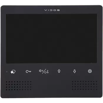 VIDOS DUO M1023B-2 7-tolline TFT LCD uksekaamera monitor, must