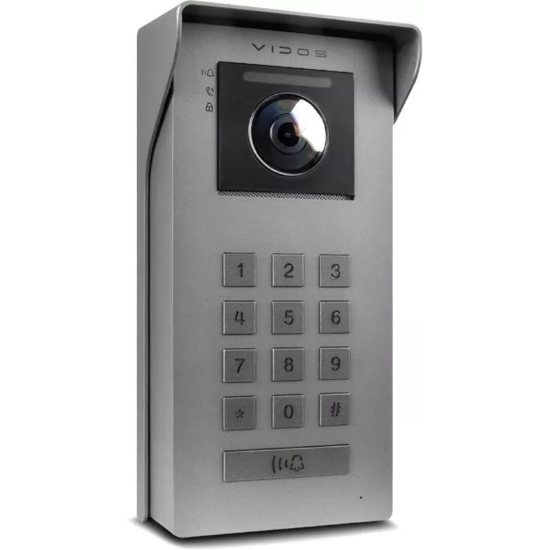 VIDOS IPX S100 välipaneel IP-videouksetelefon 2MP 1080p PoE Wi-Fi must