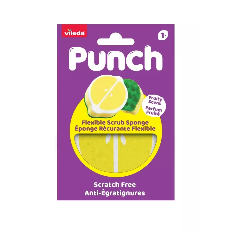 Vileda Punch painduv küürimiskäsn, sidrun, 1 tk