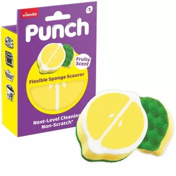 Vileda Punch painduv küürimiskäsn, sidrun, 1 tk