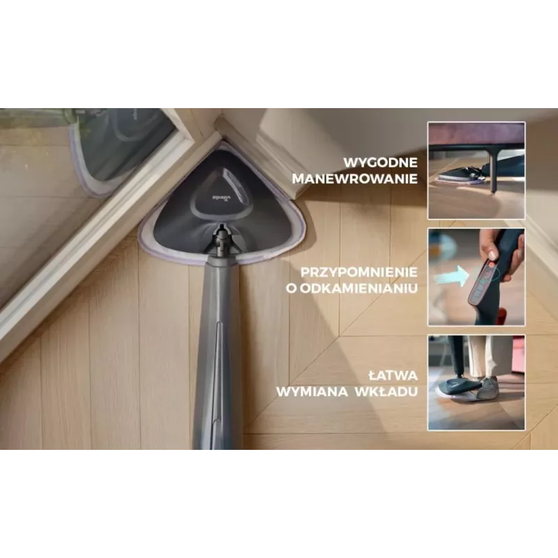 Vileda Steam Plus Pro aurumopp - 1550W, 400ml paak, 2 mikrokiudpadja, vaibakelk