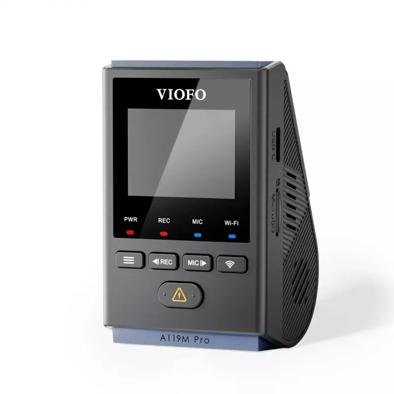 VIOFO A119M Pro 2K QHD sõidukaamera Sony STARVIS 2 IMX675, sisseehitatud GPS ja Wi-Fi, superkondensaator, 140° vaateväli, 1,5-tolline ekraan