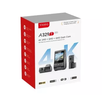 VIOFO A329T 3CH GPS Sõidukaamera 4K Ees, 1080P Sise- ja Tagakaamera, Sony STARVIS Andurid, Sisseehitatud Wi-Fi ja GPS