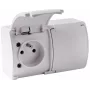 VIPLAST KOALA 162-01 Topelt pinnale paigaldatav pistikupesa maandusega ja kaanega, tüüp E 16A 250V, IP44 valge