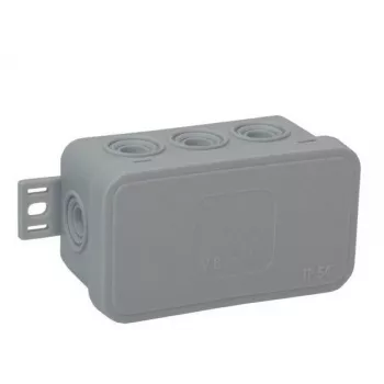 VIPLAST V8 Klik pindpaigaldatav tühi harukarp, 8 kaablisisendit, hall, IP54, 80x45x41mm, 038-03