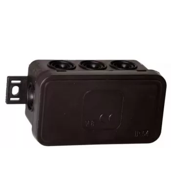 VIPLAST V8 pindpaigaldatav harukarp, 8 sisendit, IP54, must, 80x45x41mm