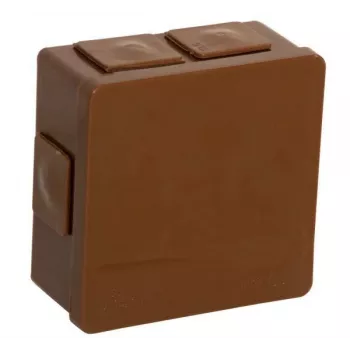VIPLAST VP-02 Pindpaigaldatav Ühenduskarp, 6 Kaabli Avaga, Klõpskaas, Pruun, IP55, 86x86x40 mm