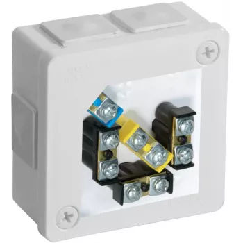 VIPLAST VP-22 Pindpaigaldatav Ühenduskarp Klemmidega, 6 Kaabli Avaga, Valge, IP55, 86x86x40 mm