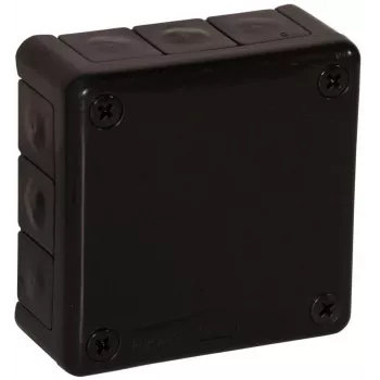 VIPLAST VP-41 pinnale paigaldatav tühi ühenduskarp 12 kaabli avaga, must, IP55, 98x98x42mm