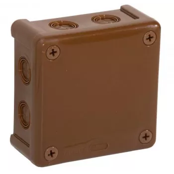 VIPLAST VP-42 pealepandav tühi harukarp, 8 kaabli sisendit, pruun, IP55, 98x98x42 mm 042-02