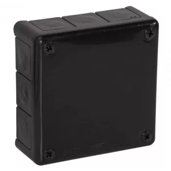 VIPLAST VP-51 Pindpaigaldatav tühi ühenduskarp, 12 kaablisisenemist, IP55, must, 118x118x46 mm, 051-05