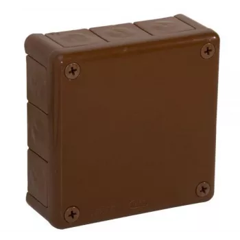 VIPLAST VP-51 Pindpaigaldatav ühenduskarp, 12 kaabli ava, pruun, IP55, 118x118x46mm