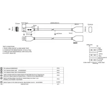 VISION 2 m USB 3.0 pikenduskaabel - Nikkelpistmikud - Ribalaius 5 Gbps - Üle 65% katvusega punutud varjestus - USB A (E) USB A (I) - Välisläbimõõt 4,2 mm - 28+24 AWG - Must